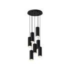 ROSSINI ILLUMINAZIONE - SOSPENSIONE 7 ELEMENTI TONDA NERA/NERA GU10 50W 15CM