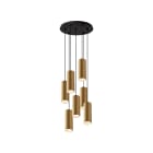ROSSINI ILLUMINAZIONE - SOSPENSIONE 7 ELEMENTI TONDA NERA/ORO GU10 50W 15CM