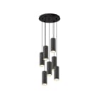 ROSSINI ILLUMINAZIONE - SOSPENSIONE 7 ELEMENTI TONDA NERA/TITANIO GU10 50W 15CM