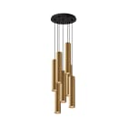 ROSSINI ILLUMINAZIONE - SOSPENSIONE 7 ELEMENTI TONDA NERA/ORO GU10 50W 30CM