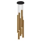 ROSSINI ILLUMINAZIONE - SOSPENSIONE 7 ELEMENTI TONDA NERA/ORO GU10 50W 60CM