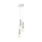 ROSSINI ILLUMINAZIONE - SOSPENSIONE 3 ELEMENTI TONDA BIANCA/BIANCA E27 50W 15CM