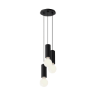 ROSSINI ILLUMINAZIONE - SOSPENSIONE 3 ELEMENTI TONDA NERA/NERA E27 50W 15CM