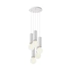 ROSSINI ILLUMINAZIONE - SOSPENSIONE 5 ELEMENTI TONDA BIANCA/BIANCA E27 60W 15CM
