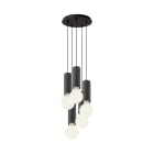 ROSSINI ILLUMINAZIONE - SOSPENSIONE 5 ELEMENTI TONDA NERA/TITANIO E27 60W 15CM