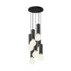 ROSSINI ILLUMINAZIONE - SOSPENSIONE 7 ELEMENTI TONDA NERA/TITANIO E27 50W 15CM