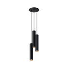 ROSSINI ILLUMINAZIONE - SOSPENSIONE 3 ELEMENTI TONDA NERA/NERA LED 3X12W 3000K CRI90 30CM