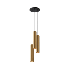 ROSSINI ILLUMINAZIONE - SOSPENSIONE 3 ELEMENTI TONDA NERA/ORO LED 3X12W 3000K CRI90 30CM