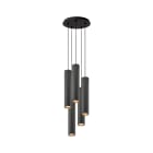 ROSSINI ILLUMINAZIONE - SOSPENSIONE 5 ELEMENTI TONDA NERA/TITANIO LED 5X12W 3000K CRI90 30CM