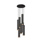 ROSSINI ILLUMINAZIONE - SOSPENSIONE 7 ELEMENTI TONDA NERA/TITANIO LED 3X7W 3000K CRI90 30CM