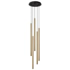 ROSSINI ILLUMINAZIONE - SOSPENSIONE 5 ELEMENTI TONDA NERA/ORO LED 5X9W 3000K CRI90