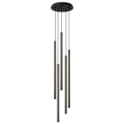 ROSSINI ILLUMINAZIONE - SOSPENSIONE 5 ELEMENTI TONDA NERA/TITANIO LED 5X9W 3000K CRI90