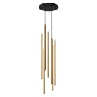 ROSSINI ILLUMINAZIONE - SOSPENSIONE 7 ELEMENTI TONDA NERA/ORO LED 7X9W 3000K CRI90