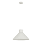 ROSSINI ILLUMINAZIONE - SOSPENSIONE BIANCA/VETRO BIANCO SATINATO PLISSETTATO E27 IP20 40CM