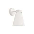 ROSSINI ILLUMINAZIONE - APPLIQUE BIANCA/VETRO BIANCO SATINATO PLISSETTATO E27 IP20 15CM