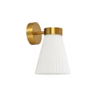 ROSSINI ILLUMINAZIONE - APPLIQUE ORO/VETRO BIANCO SATINATO PLISSETTATO E27 IP20 15CM
