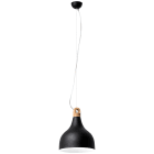 ROSSINI ILLUMINAZIONE - SOSPENSIONE NERA/LEGNO E27 IP20 28CM