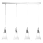 ROSSINI ILLUMINAZIONE - SOSPENSIONE 4 ELEMENTI LINEARE CROMO/VETRO BIANCO SATINATO E27 IP20