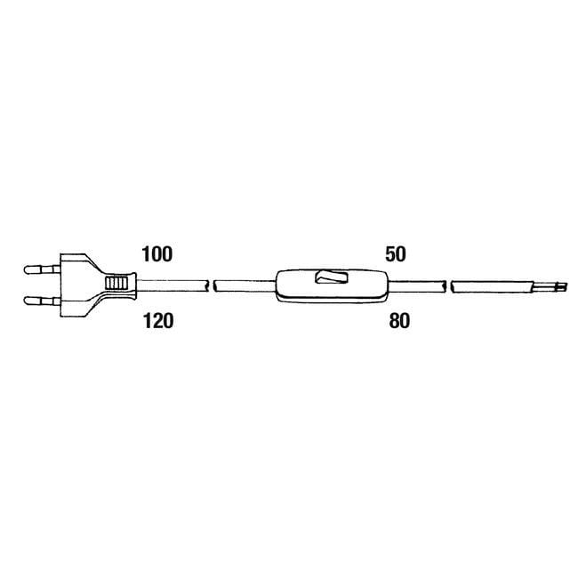 ROSSINI ILLUMINAZIONE - CABLAGGIO NERO CL2 120+80CM