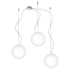 ROSSINI ILLUMINAZIONE - SOSPENSIONE 3 ELEMENTI BIANCA/VETRO SATINATO E14 IP20 16CM