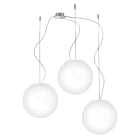 ROSSINI ILLUMINAZIONE - SOSPENSIONE 3 ELEMENTI BIANCA/VETRO SATINATO E27 IP20 20CM