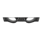 ROSSINI ILLUMINAZIONE - DOWNLIGHT DOPPIO QUADRATO RASATO CARDANICO NERO GU10 IP20