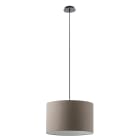 ROSSINI ILLUMINAZIONE - SOSPENSIONE NERA/PARALUME CILINDRICO TORTORA E27 IP20 48CM