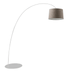 ROSSINI ILLUMINAZIONE - PIANTANA BIANCA/PARALUME CONICO TORTORA E27 IP20 60CM