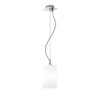 ROSSINI ILLUMINAZIONE - SOSPENSIONE CROMO/VETRO BIANCO SATINATO