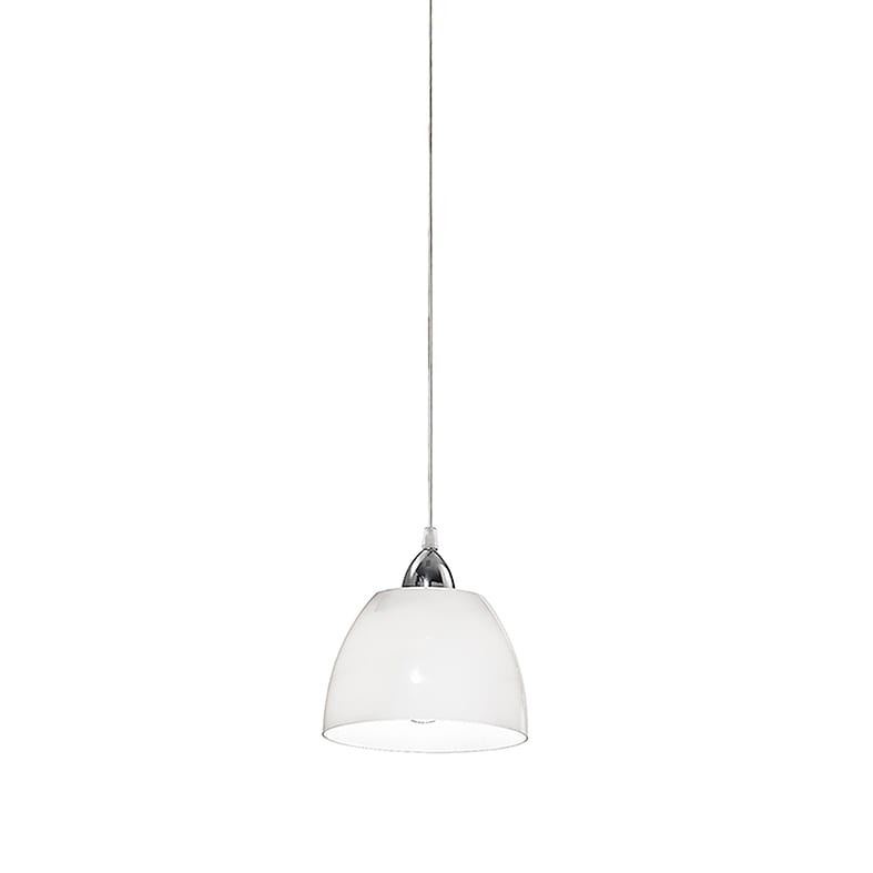 ROSSINI ILLUMINAZIONE - SOSPENSIONE CROMO/PARALUME VETRO BIANCO
