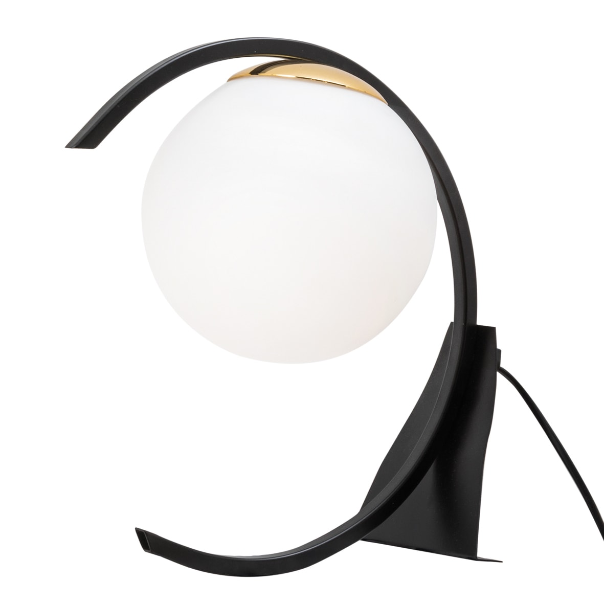 ROSSINI ILLUMINAZIONE - LAMPADA DA TAVOLO NERO-ORO LUCIDO/VETRO