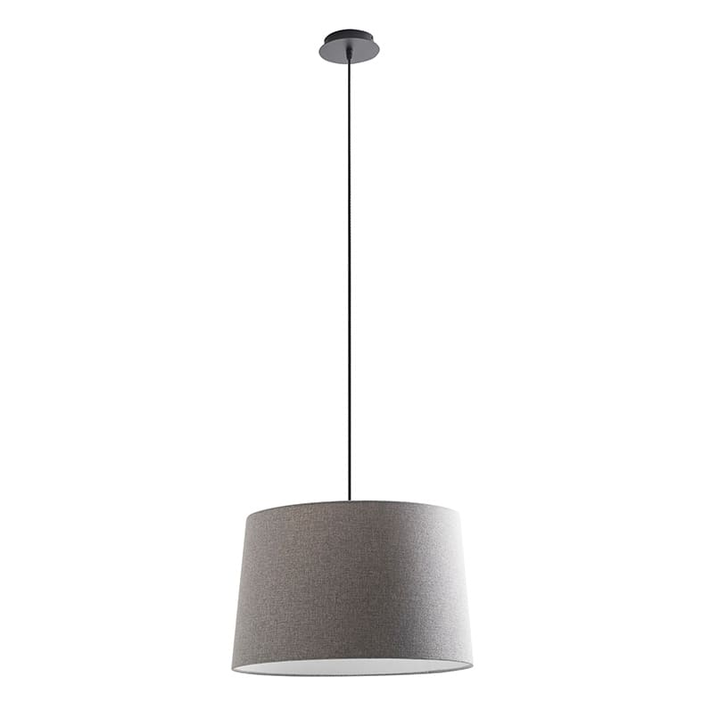 ROSSINI ILLUMINAZIONE - SOSPENSIONE NERA/PARALUME CONICO GRIGIO