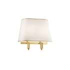 ROSSINI ILLUMINAZIONE - APPLIQUE IN OTTONE ORO LUCIDO/PARALUME AVORIO 2xE27 IP20 A.3061-2
