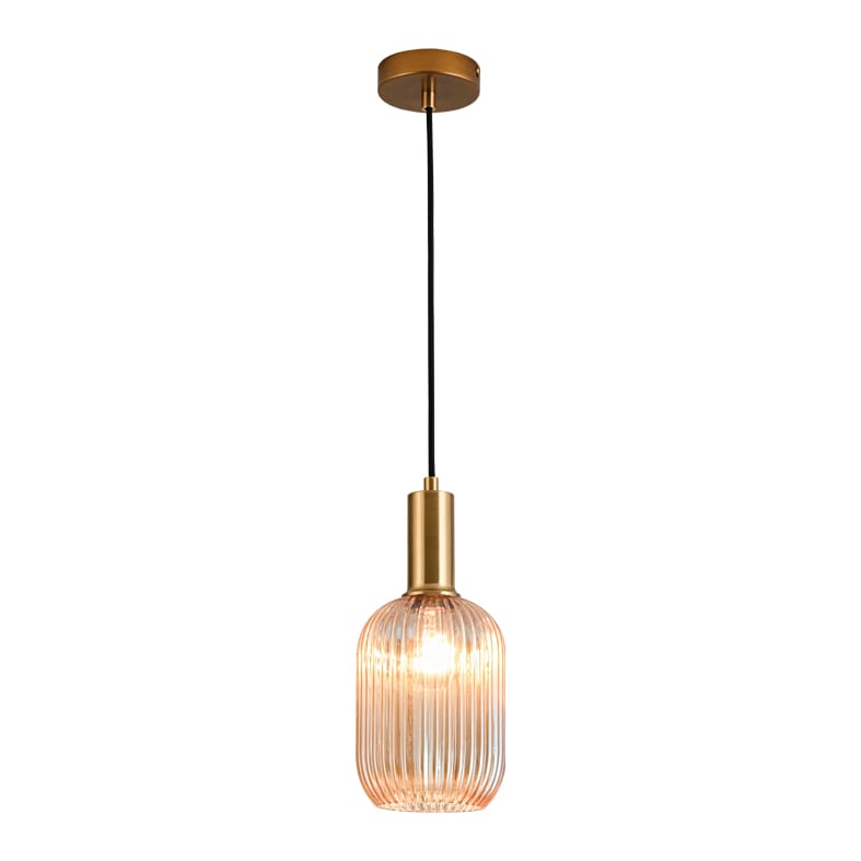 ROSSINI ILLUMINAZIONE - SOSPENSIONE BRONZO/VETRO AMBRA E27 IP20 ANT001BZAM