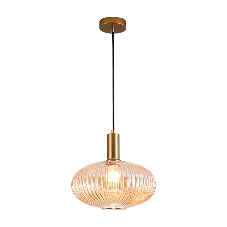 ROSSINI ILLUMINAZIONE - SOSPENSIONE BRONZO/VETRO AMBRA E27 IP20 ANT003BZAM
