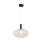 ROSSINI ILLUMINAZIONE - SOSPENSIONE NERA/VETRO CRISTALLO E27 IP2 ANT003NCRI