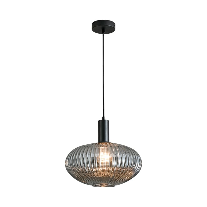 ROSSINI ILLUMINAZIONE - SOSPENSIONE NERA/VETRO GRIGIO E27 IP20 3 ANT003NGR