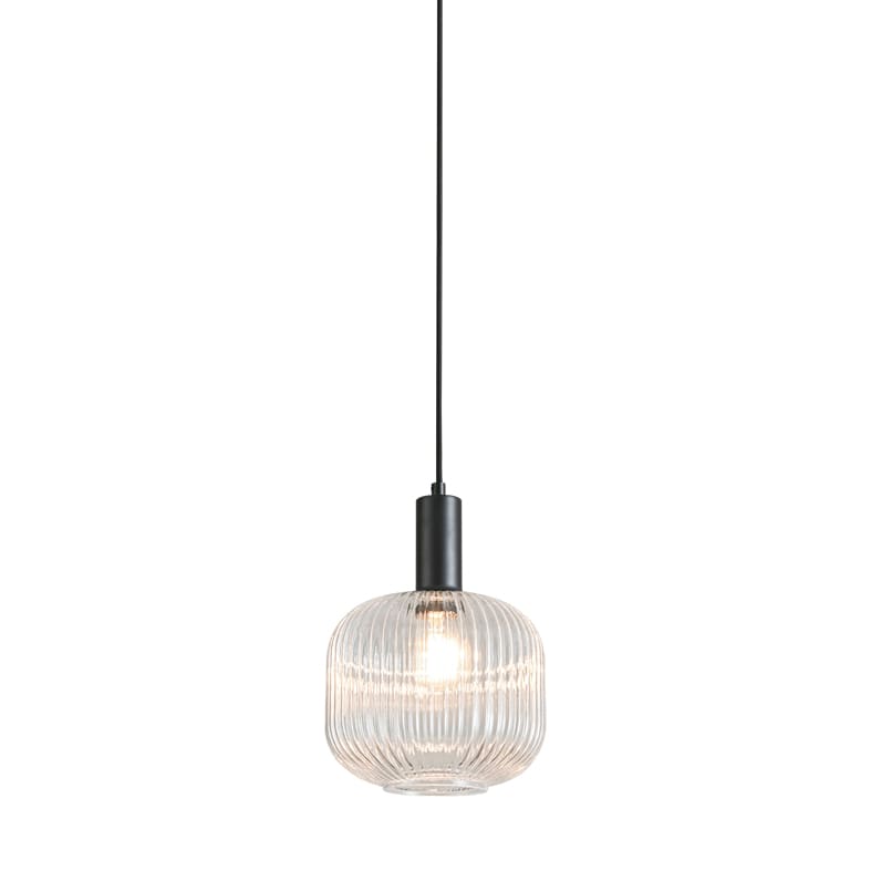 ROSSINI ILLUMINAZIONE - SOSPENSIONE NERA/VETRO CRISTALLO E27 IP2 ANT102NCRI