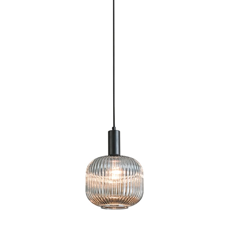 ROSSINI ILLUMINAZIONE - SOSPENSIONE NERA/VETRO GRIGIO E27 IP20 2 ANT102NGR