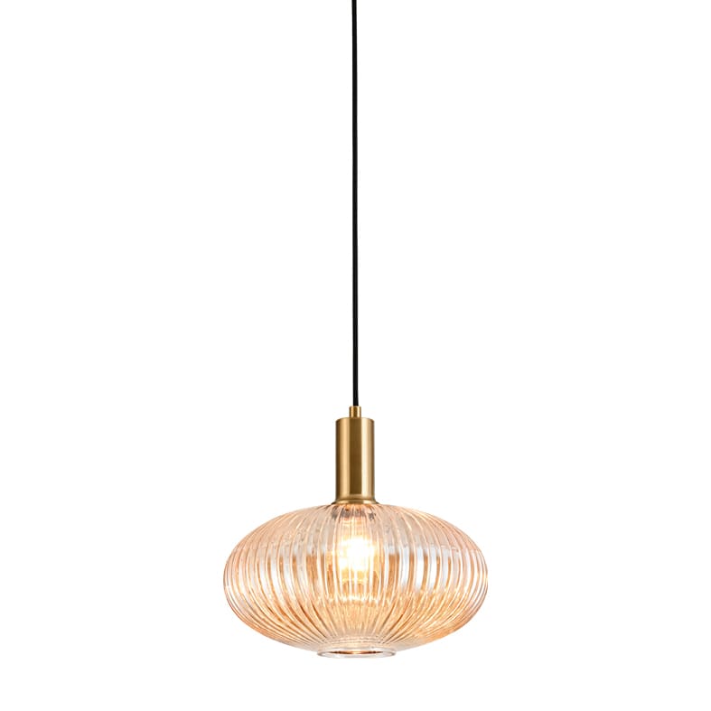 ROSSINI ILLUMINAZIONE - SOSPENSIONE BRONZO/VETRO AMBRA E27 IP20 ANT103BZAM