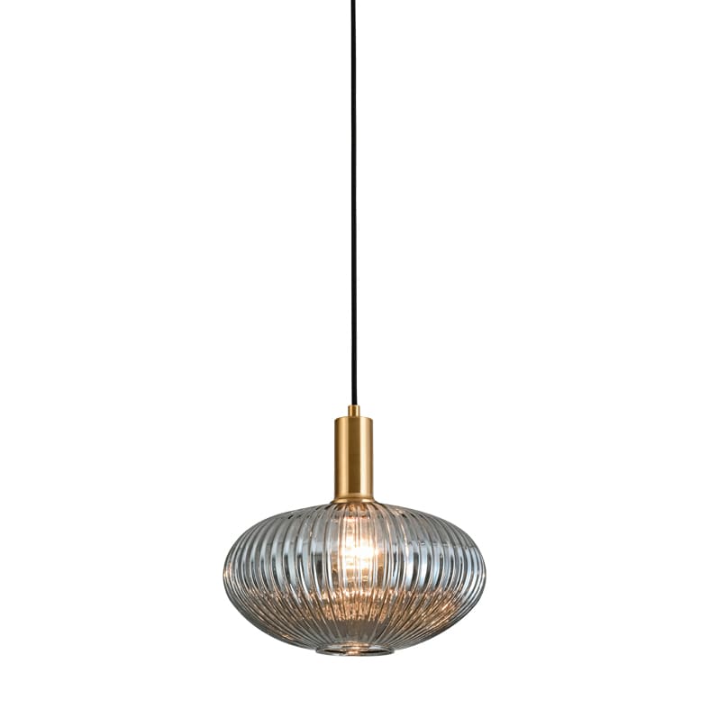 ROSSINI ILLUMINAZIONE - SOSPENSIONE BRONZO/VETRO GRIGIO E27 IP20 ANT103BZGR