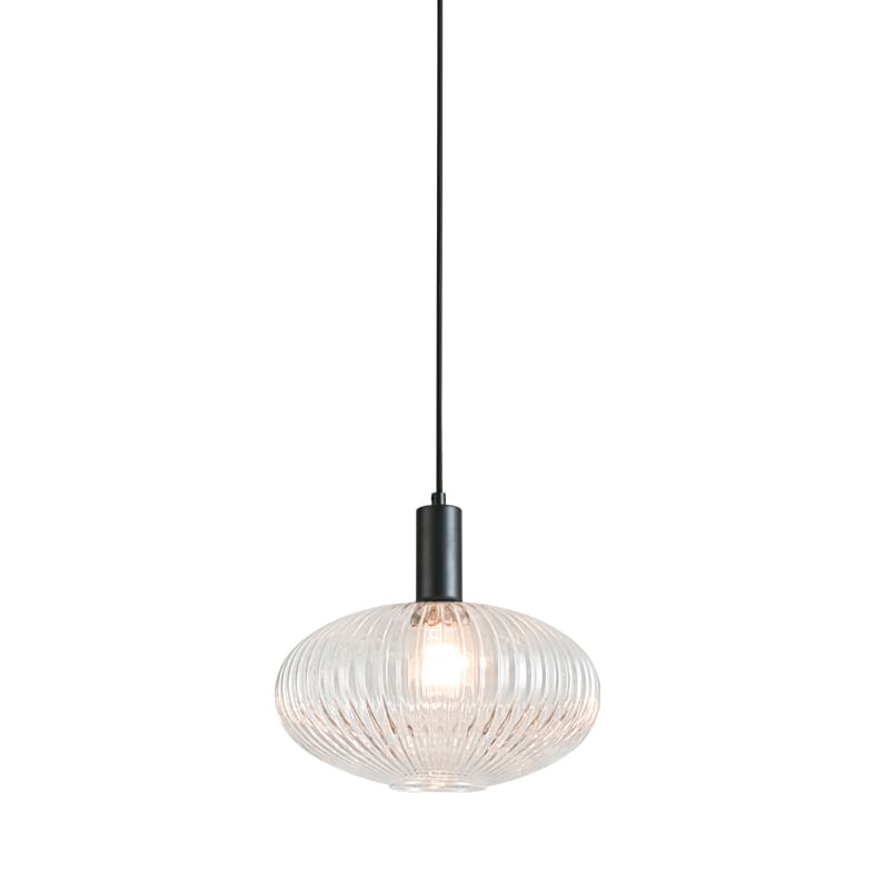 ROSSINI ILLUMINAZIONE - SOSPENSIONE NERA/VETRO CRISTALLO E27 IP2 ANT103NCRI