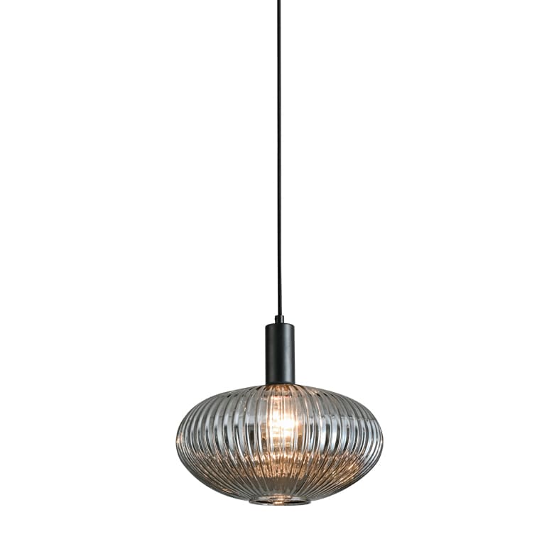 ROSSINI ILLUMINAZIONE - SOSPENSIONE NERA/VETRO GRIGIO E27 IP20 3 ANT103NGR