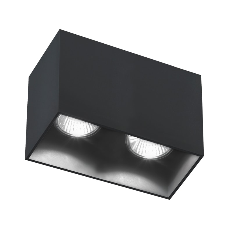 ROSSINI ILLUMINAZIONE - DOWNLIGHT A PLAFONE QUADRATO NERO 2XGU10 ARG201N