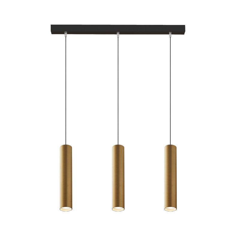 ROSSINI ILLUMINAZIONE - SOSPENSIONE 3 ELEMENTI LINEARE NERA/ORO