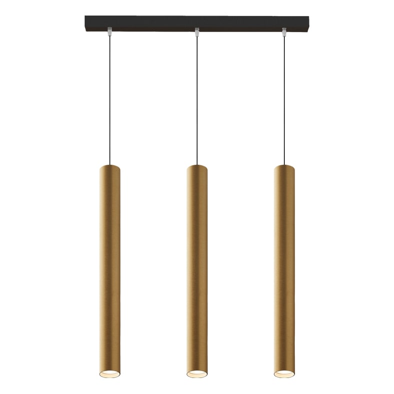 ROSSINI ILLUMINAZIONE - SOSPENSIONE 3 ELEMENTI LINEARE NERA/ORO