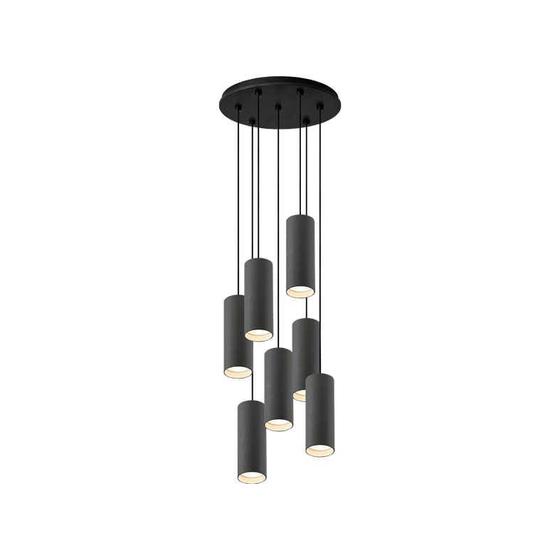 ROSSINI ILLUMINAZIONE - SOSPENSIONE 7 ELEMENTI TONDA NERA/TITANI AXI428NTI