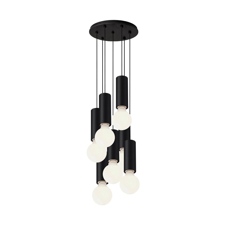 ROSSINI ILLUMINAZIONE - SOSPENSIONE 7 ELEMENTI TONDA NERA/NERA E AXI433NN