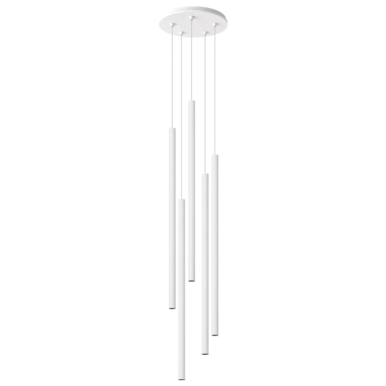 ROSSINI ILLUMINAZIONE - SOSPENSIONE 5 ELEMENTI TONDA BIANCA/BIAN AXI438BB