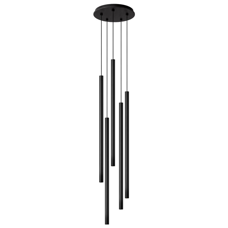 ROSSINI ILLUMINAZIONE - SOSPENSIONE 5 ELEMENTI TONDA NERA/NERA L AXI438NN